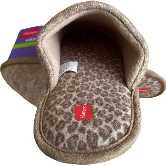 🌹Women’s Size L 8-9 Hanes Cotton Slip On Scuff Slipper with Memory Foam Tan - Picture 5 of 12